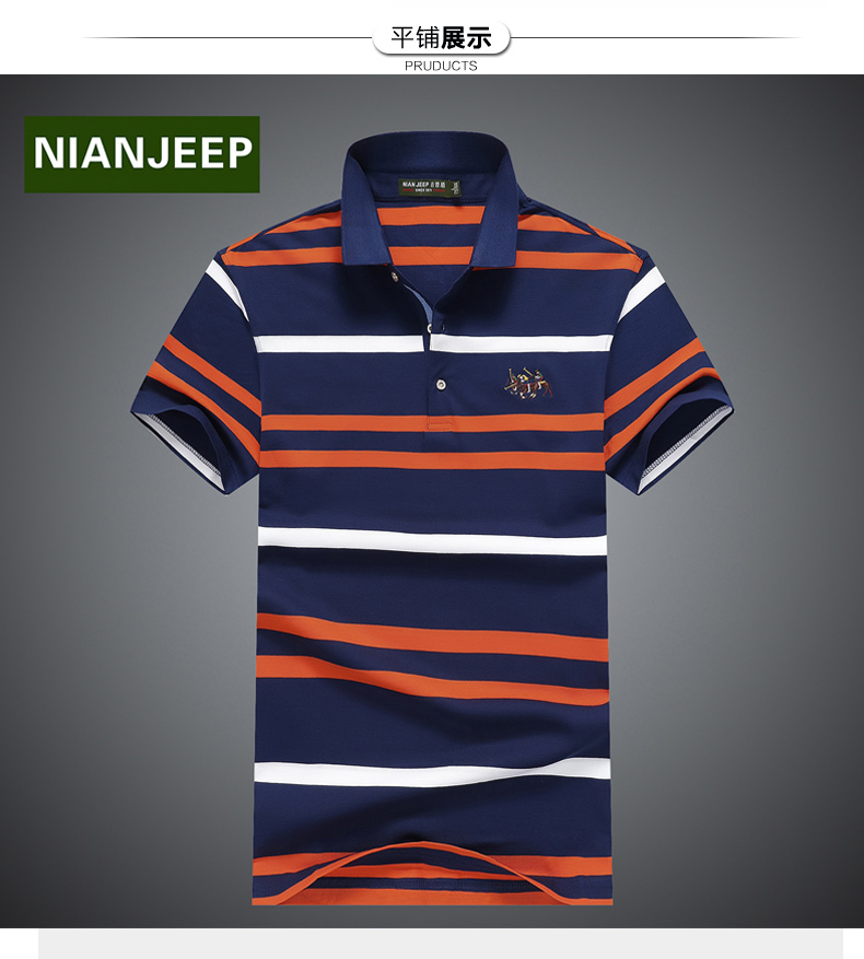 NIANJEEP Jeep Lá Chắn t-shirt nam ngắn tay kinh doanh bình thường cotton 2017 mùa hè người đàn ông mới của polo áo sơ mi