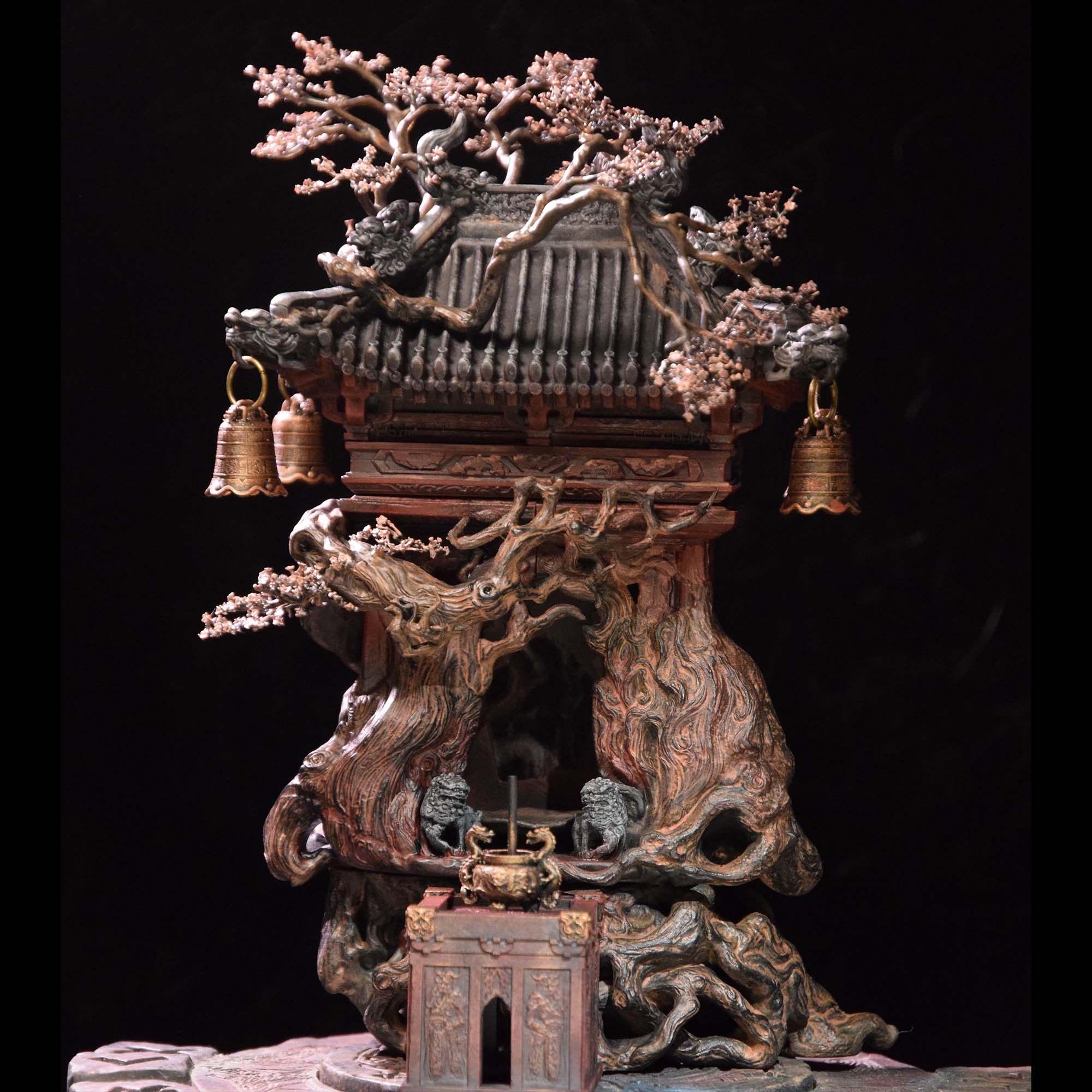 【華麗】ブラックミソロジー：孫悟空黒風山地神寺レプリカ酒器地神フィギュアセット