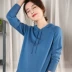 Mùa thu và mùa đông mới của phụ nữ hoodie trùm đầu mới thể thao lỏng áo len hoang dã giản dị áo len kích thước lớn đan rắn màu áo cổ lọ Áo / áo thun