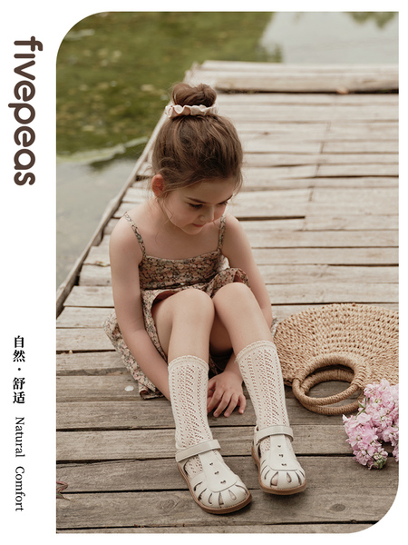 五粒豆儿童凉鞋女孩女童夏鞋凉牛皮包头2026新款公主鞋软底宝宝鞋 — 2