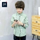 Quần áo trẻ em mát mẻ cho bé trai áo sơ mi dài tay mùa xuân và mùa thu trẻ em màu sắc rắn rỏi trong những đứa trẻ lớn phiên bản Hàn Quốc thời trang trẻ em cao cấp