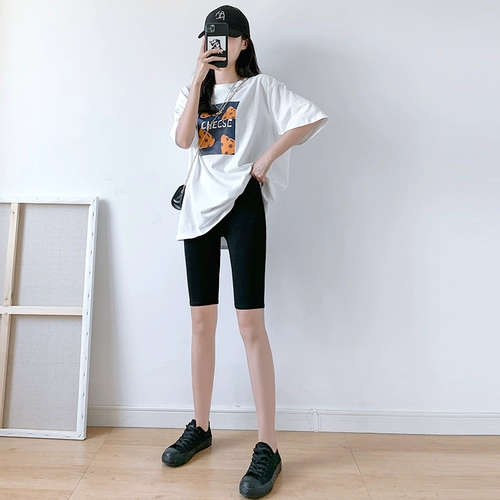 Леггинсы, летние тонкие штаны, эластичное безопасное защитное белье, шорты, большой размер, в обтяжку