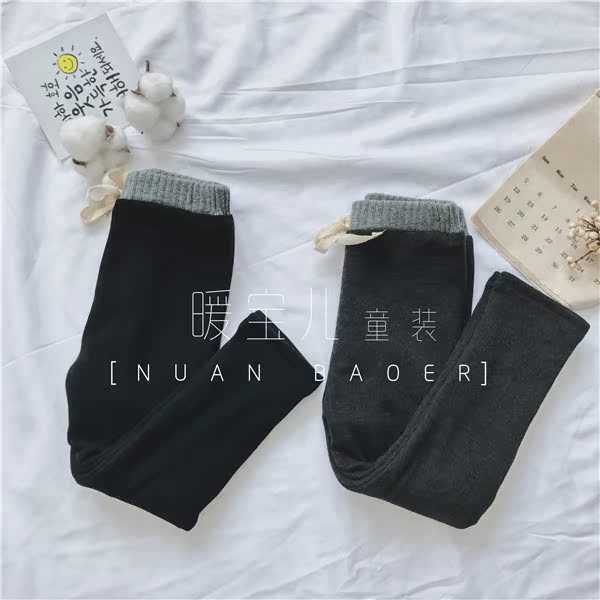 Mùa đông 2018 mới cho trẻ em ren hoang dã với quần legging nhung ấm áp Quần dài bé gái Hàn Quốc mặc đồ bộ cho bé gái