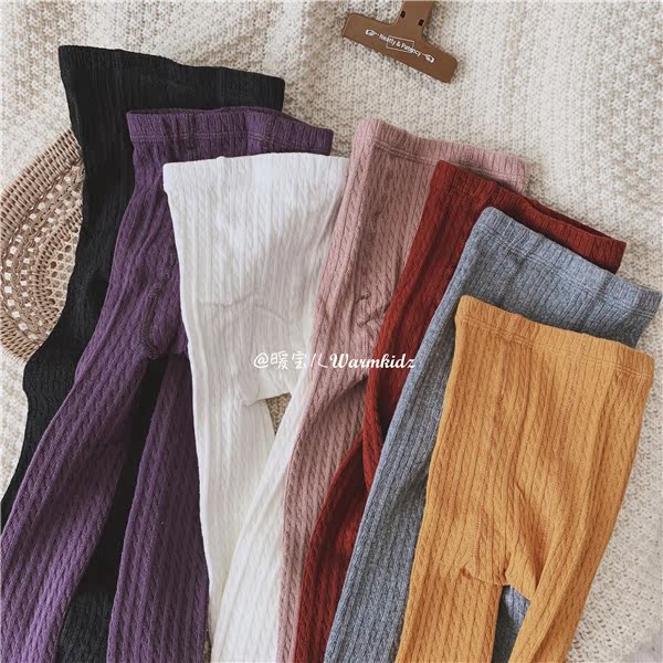 Mùa thu 2019 trẻ em mới Han Fan màu rắn chủ đề quần lửng vớ nhảy vớ dài cô gái mặc - Vớ tất điệu cho bé gái 