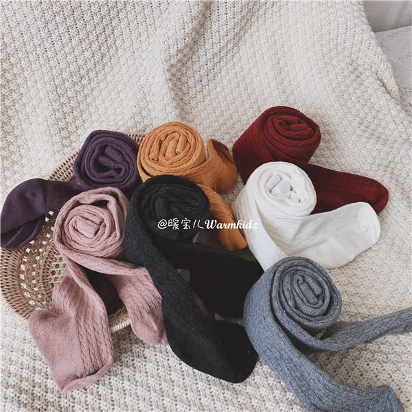 Mùa thu 2019 trẻ em mới Han Fan màu rắn chủ đề quần lửng vớ nhảy vớ dài cô gái mặc - Vớ tất điệu cho bé gái 