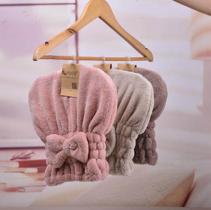 South Korea dry hair cap super absorbent coral velvet princess hat long hair woman absorbent quick dry bag headscarf pregnant woman shower cap