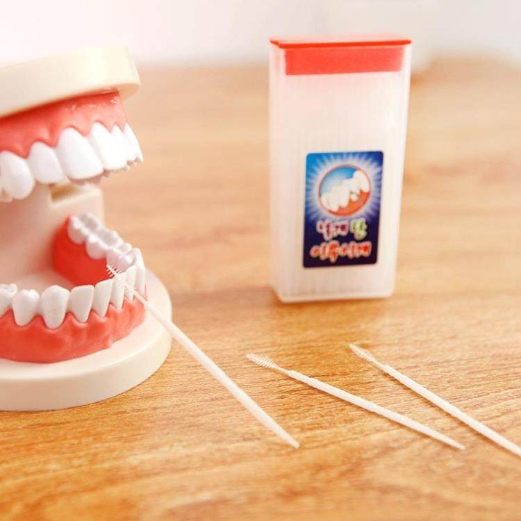 South Korea imported tooth gap brushing tooth stick oral cleaning dental floss with box portable 180 flat head toothpicks