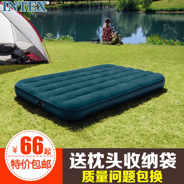 Original INTEX wire pull inflatable mattress double bed single outdoor tent inflatable cushion bed thickened