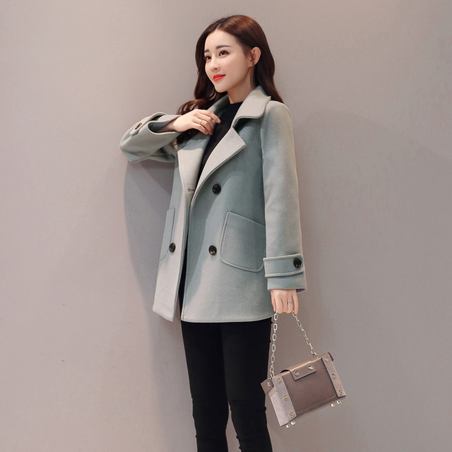 Caiyige Spring Autumn and Winter Slim Jacket Woolen Slim Comfortable and Slim Red Temperament Korean Style Simple Loose Trendy Women Clothing