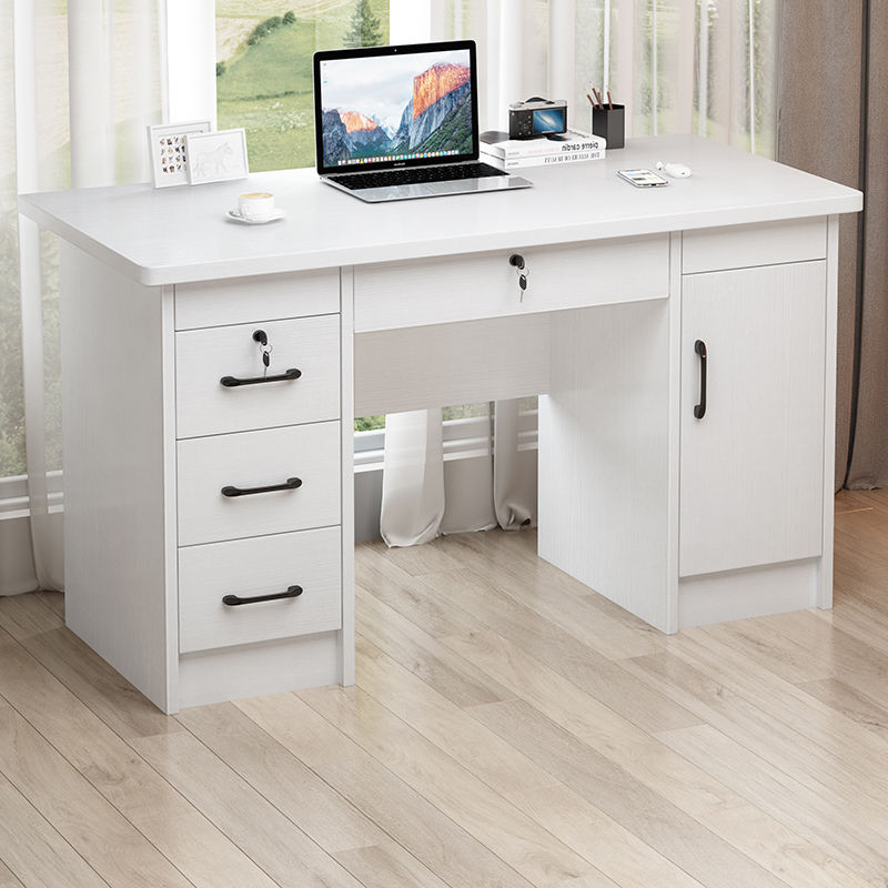 Solid Wood Ecological Board Office Desk Desktop Computer Desk Home Bedroom Student Writing Desk 1.2m with Drawers