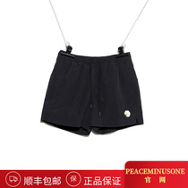 PEACEMINUSONE official website GD Quan Zhilong same style daisy shorts pmo small daisy embroidered black shorts