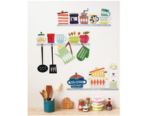 ZAKKA Japan imported Japanese style PVC waterproof cartoon wall sticker Nordic kitchen full hundred