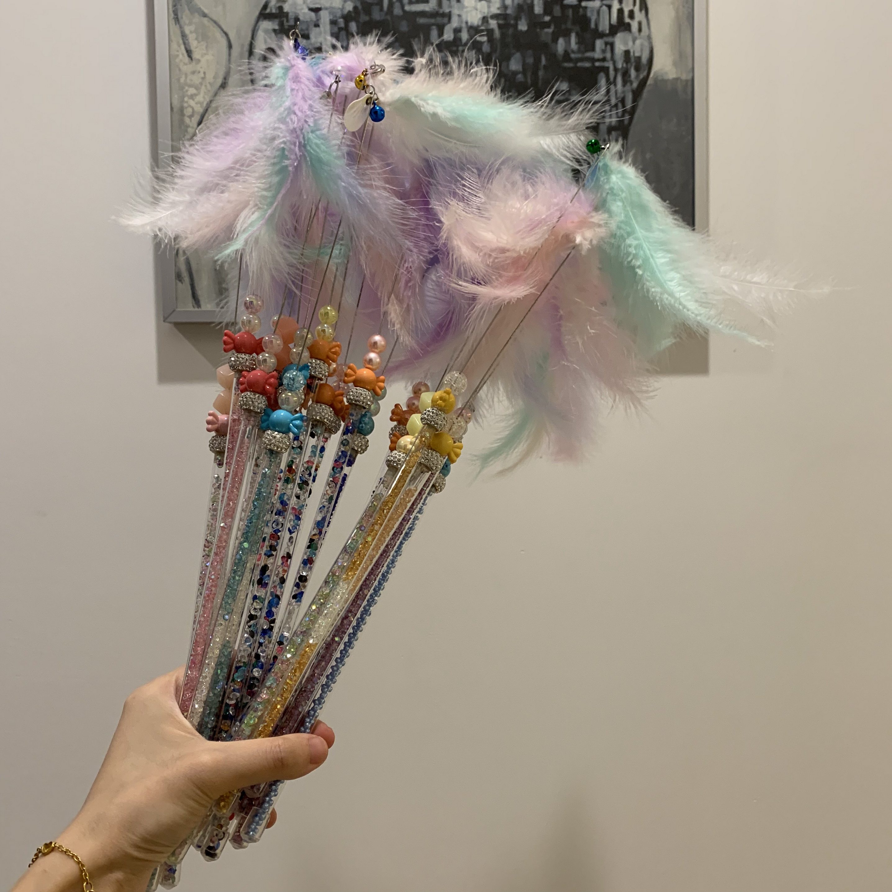 Hand-in-hand ~ teasing the cat sticks ~