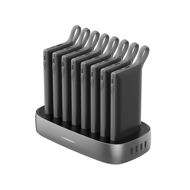 Wst Shared Power Bank with 3C Certification, Built-In Cable, Ultra-Thin Portable Base, 6/8 Sets of Mobile Power Supply for Shop and Company Use