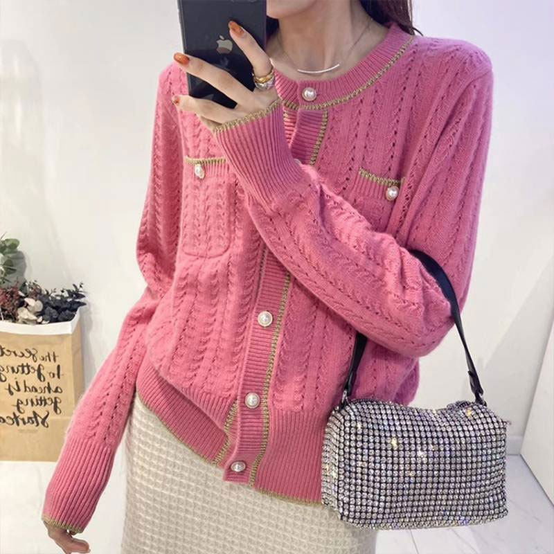 Pin Gedi's new counter with the same style 2022 new spring fashion all-match small fragrance style knitted sweater cardigan jacket