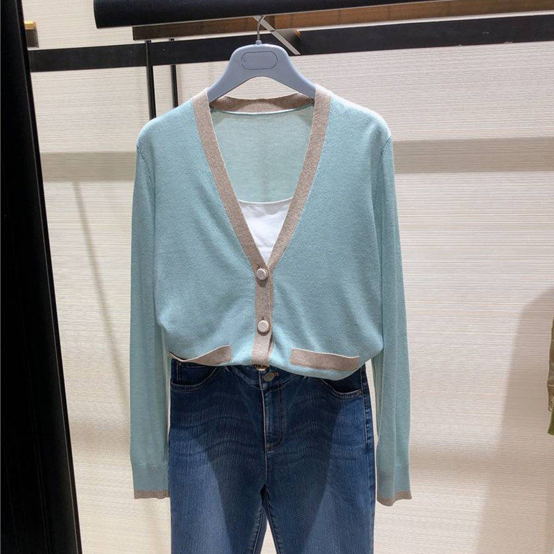 Brother's New 2022 Spring Women's Clothing Official Online Special Cabinet 100 Hitch Soft Glutinous Wool Knit Cardio-hoodie Jacket Outside