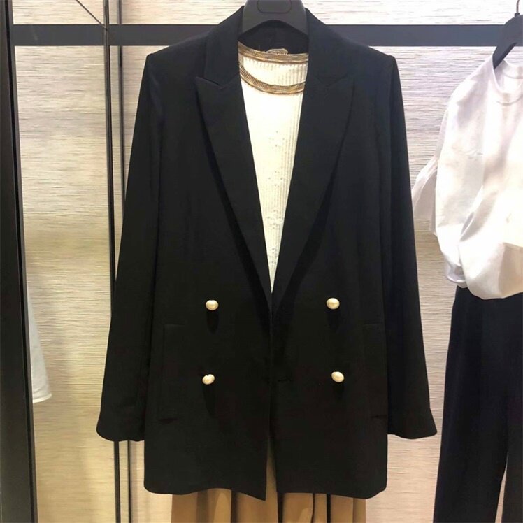 Brother of the Gothic new 2022 women's dress Pearls Button Official Web Speciality Chic in the Long version casual suit jacket woman