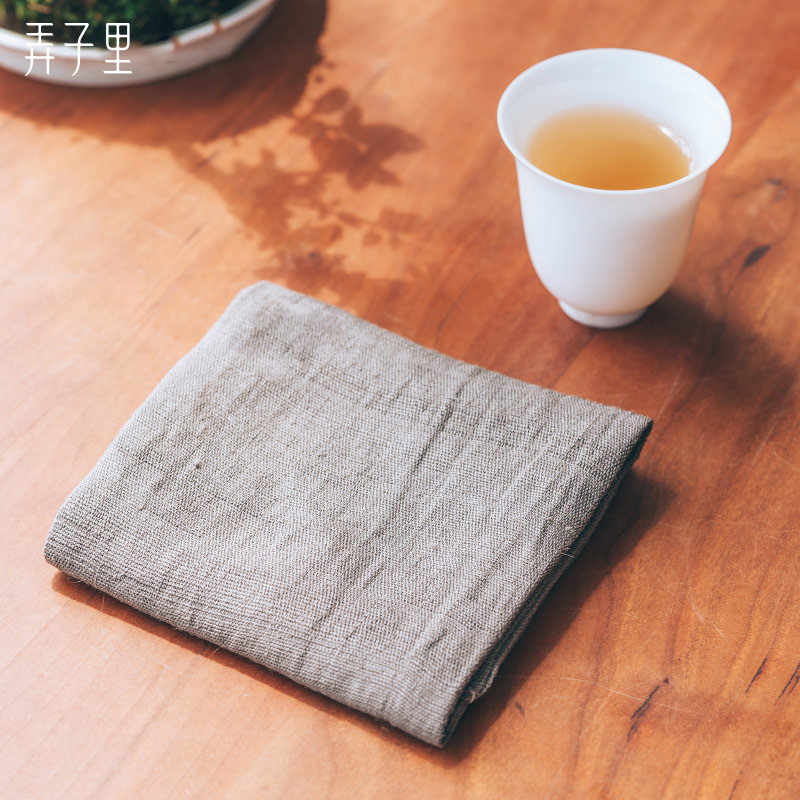 Get Son's Tea Accessories Pure Hemp Tea Towel Half Hand Softened Fabric Water Suction Fast Dry Tea Track Zero Fit A Piece Of Clothing