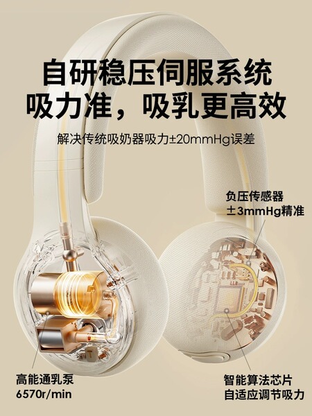 小白熊免手扶双边电动吸奶器全自动便携贝壳收纳包配件无极挂脖 — 3