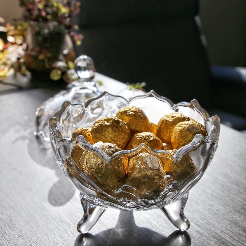 Japan imports SOGA nice crystal glass Candy Jar Au Style High Foot Glass With Lid Wedding Glass Sugar Vat