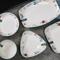 Shunxiang antibacterial ceramic cutlery cuddly home glazed down colour dishes Dish Fashion Little Fresher Beige Rice Bowl fish dishes