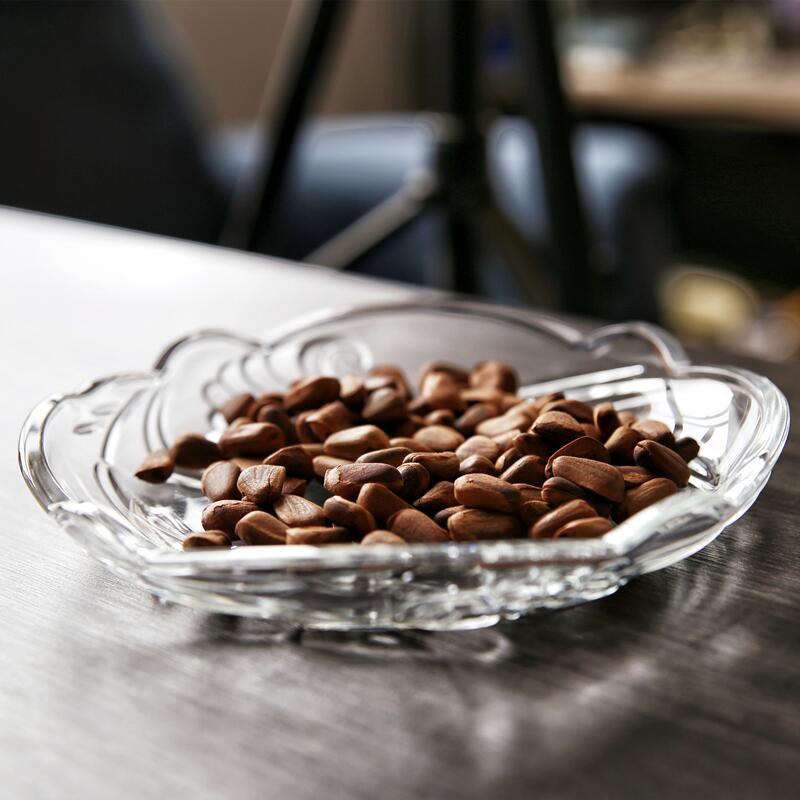 Clear microdefects handle KTV thick glass circular fruit dish nut snack dish