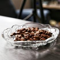 Clear cabin microflaw handling KTV thick solid glass round small fruit pan nut snacks plate snack dish