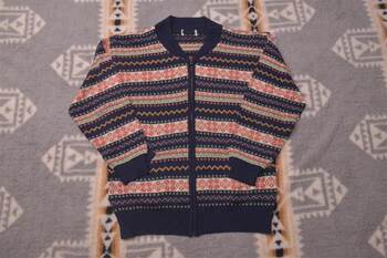 ຈັດສົ່ງຟຣີ vintage American cowichan style wool retro snow handle woolen sweater haxb2123