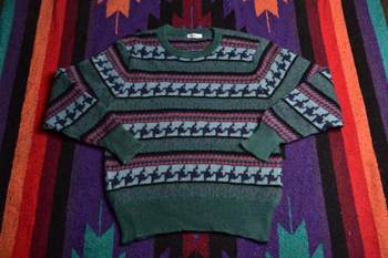 ການຂົນສົ່ງຟຣີ Fair Isle vintage ແບບ retro ຊົນເຜົ່າ snow handle hollow pullover Ferris wheel wool sweater hatt1334