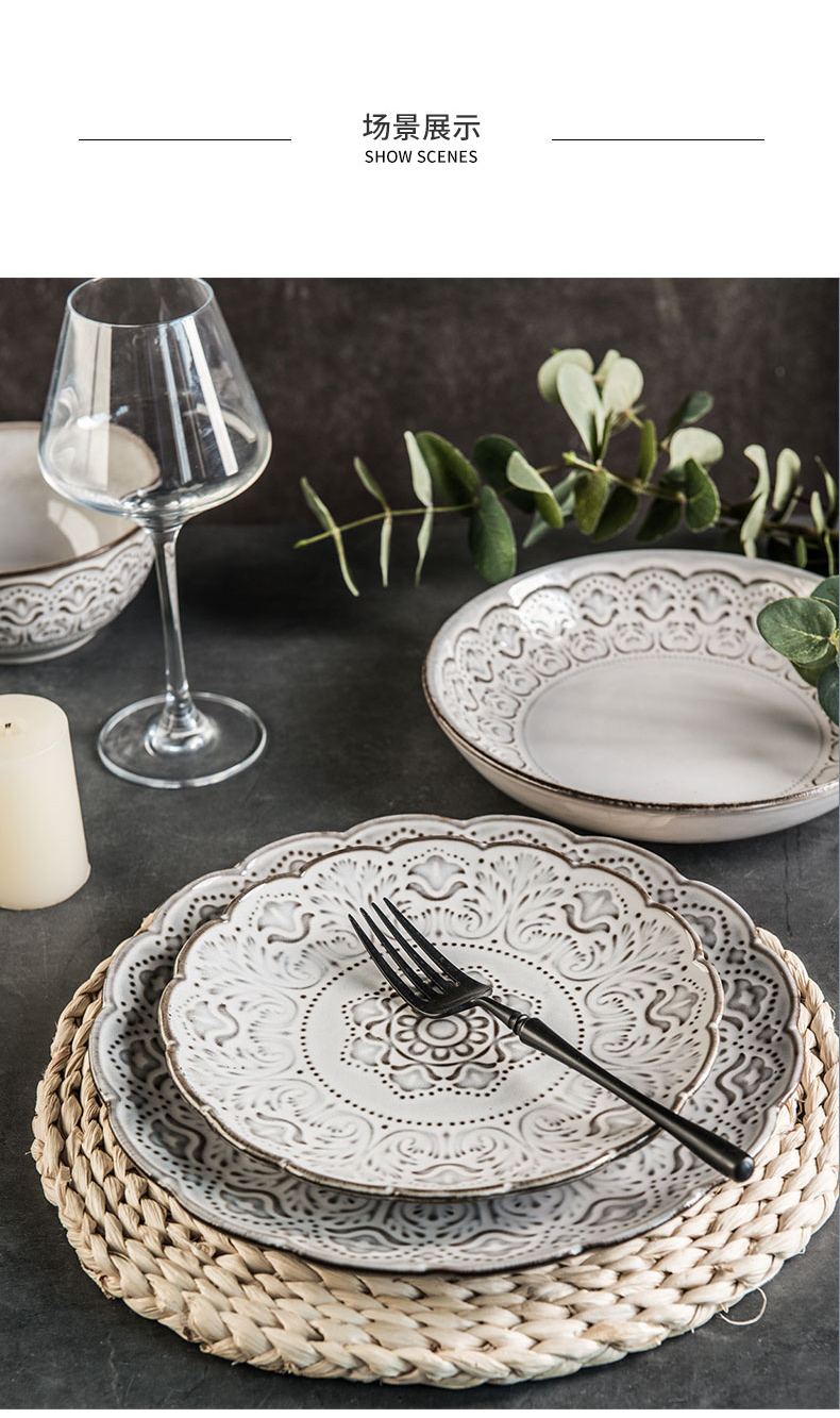 Jian Lin creative move western flat European - style household tableware ceramic bowl dish rainbow such as use the castle garden