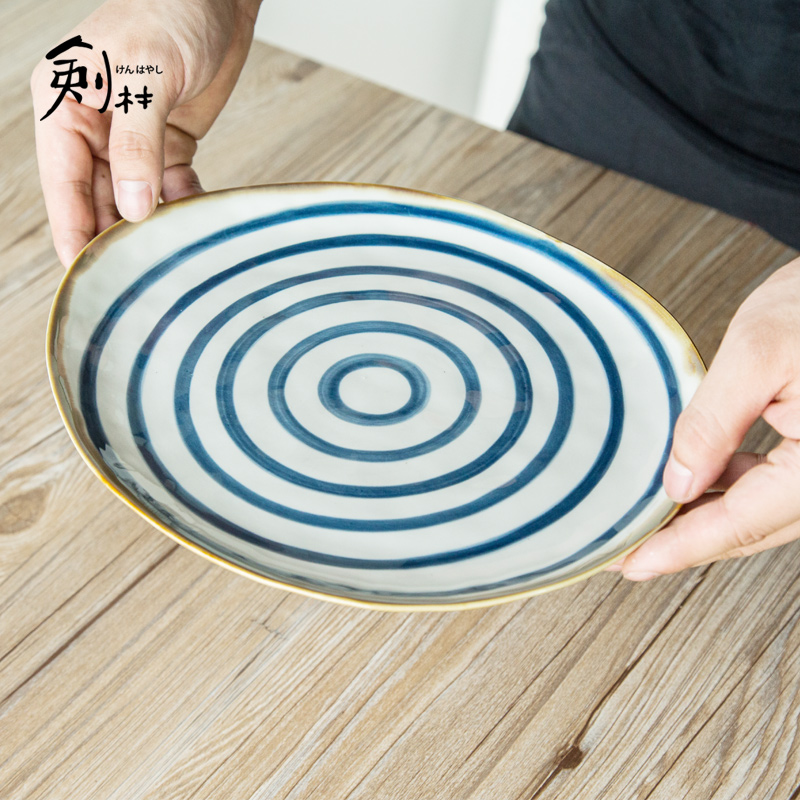 Jian Lin creative Japanese hand - made ceramic plate restoring ancient ways is vegetable salad fruit bowl water dish dish dish characteristics