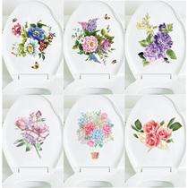 Toilet decoration stickers ins fresh flowers bathroom bathroom toilet waterproof creative toilet self-adhesive stickers