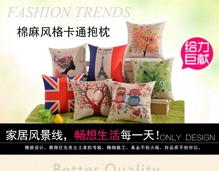 Bông và vải lanh gối văn phòng thắt lưng gối gối gối tựa lưng đệm pad xe eo gối sofa đệm