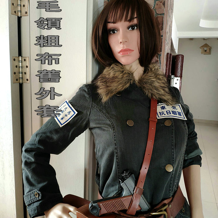 One-clothes-one-figure item clothing Mao collar coarse cloth female style Coat Photo Gallery Scenic Photo Clothing