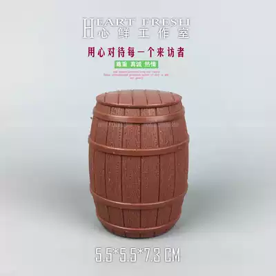 SH17 psychological sandbox simulation mini round wooden barrel Antique wine barrel toy accessories Early education cognitive model props
