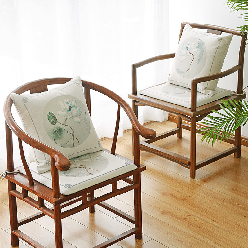 New Chinese Red Wood Sofa Cushion Officer Hat Chair Seat Cushion Solid Wood Dining Chair Circle Chair Taiki Chair Cushion Cushion Cushion Suit