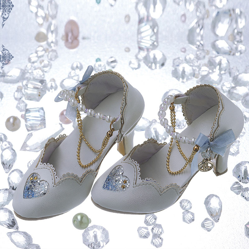 ASDOLL angel engineering house BJD shoes 3 points 62 female starry sky high heel shoe white SH317111B