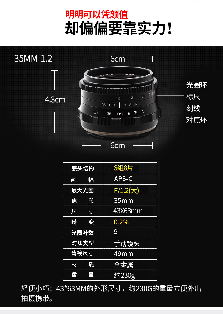 Kaxinda:35mmf1.2 портрет слегка один фиксированное фокусное расстояние Большой апертура вручную объектив NEXFX 