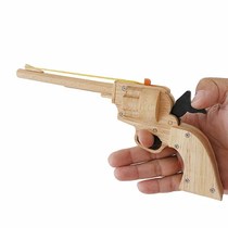 OGG CRAFT new educational toy model playing rubber band solid wood single action revolver soft bullet wood gun