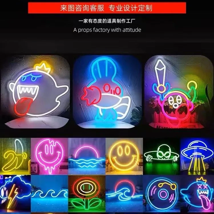 Led Neon Light Gaming Room Bedroom Room Decoration Atmosphere Light Wall Hanging Creative Ghost Cinnamon Dog Neon Sign