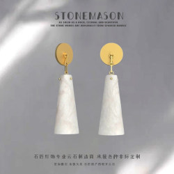 French-Style All-Copper Spanish Marble Wall Light Luxury Bedside Decorative Lamp Hotel Bedroom Atmosphere Lamp Living Room Background Wall Lamp
