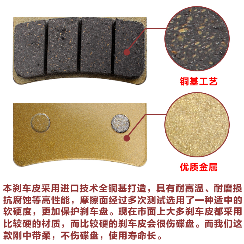 Kawasaki KLE650 Alien 650 07-14 Z750 05-06 ER-6F 6N Má phanh sau - Pad phanh tay thắng xe máy