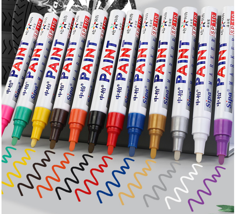 Medium Platinum Paint Pen SP-110 coarse 3 0mm white ticks Tonic Paint Pen Tire Metal Black Not Drop Color Waterproof
