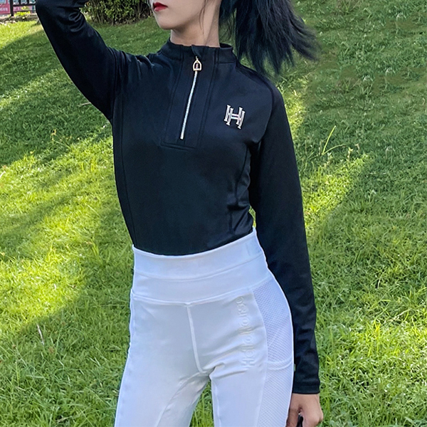 Autumn Winter Italy Children Adult Warm Equestrian Suit Riding Jacket Training Long Sleeve Equestrian T-shirt Rider Equipment