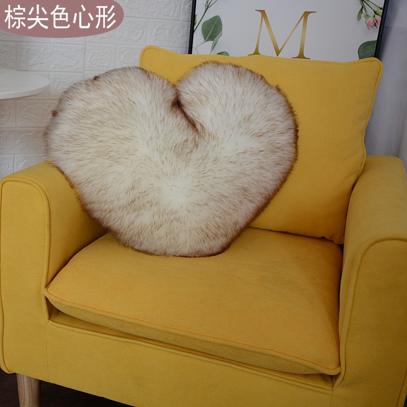 Sáng tạo hình trái tim sang trọng gối đệm gối với lõi sofa eo pad ghế văn phòng giả len - Trở lại đệm / Bolsters gối tựa lưng văn phòng cao su non