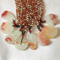 The new long ice kinds of qiao se imitation chalcedony agate pendant collocation sweater female engraving luck Brave Jade Pendant
