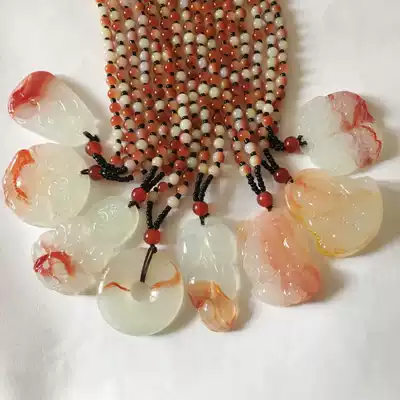 New in long ice kinds of qiao se imitation chalcedony agate pendant collocation sweater chain women engraving luck Brave Jade Pendant