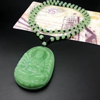 Светло-зеленые круглые бусины-Тысяча рук Авалокитешвары