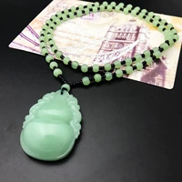 Светло-зеленая круглая бусина-цепочка-тыква