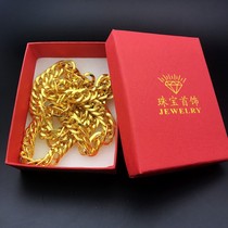 Imitation gold-plated chain 18K gold necklace gold-plated flat snake bone men thick necklace box box